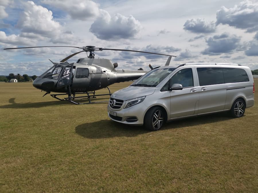 mercedes van at private airport